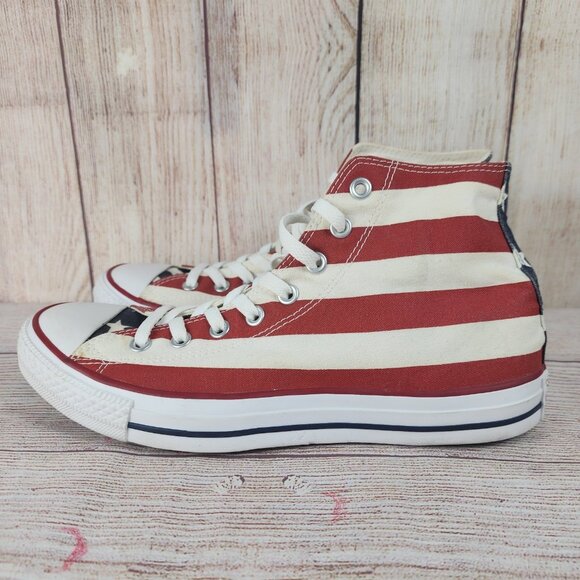 Converse All Star American Flag Shoes Chuck High Top Mens Size 9 USA Sneakers - Picture 2 of 8